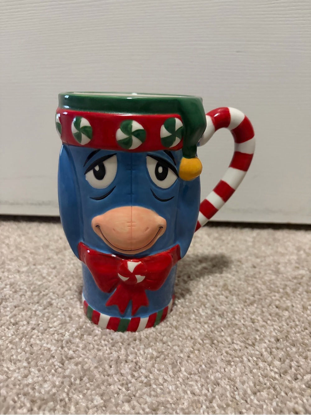 Disney Eeyore Christmas Holiday Mug – Candy Cane Handle